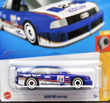 Load image into Gallery viewer, Hot Wheels 2024 Audi 90 Quattro Dark Blue #144 HW Turbo 4/5 New Long Card
