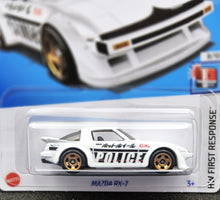 Load image into Gallery viewer, Hot Wheels 2024 Mazda RX-7 White #80 HW First Response 8/10 New Long Card