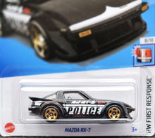 Load image into Gallery viewer, Hot Wheels 2024 Mazda RX-7 Black #80 HW First Response 8/10 New Long Card