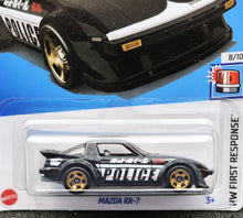 Load image into Gallery viewer, Hot Wheels 2024 Mazda RX-7 Black #80 HW First Response 8/10 New Long Card