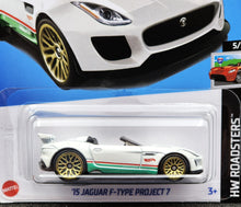 Load image into Gallery viewer, Hot Wheels 2024 '15 Jaguar F-Type Project 7 White #116 HW Roadsters 5/5 New Long Card