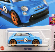 Load image into Gallery viewer, Hot Wheels 2024 Fiat 500e Light Blue #22 Compact Kings 2/5 New Long Card