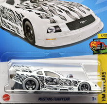 Load image into Gallery viewer, Hot Wheels 2024 Mustang Funny Car White #112 HW Art Cars 5/10 New Long Card