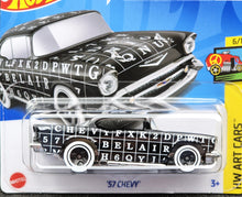 Load image into Gallery viewer, Hot Wheels 2024 '57 Chevy Black #121 HW Art Cars 6/10 New