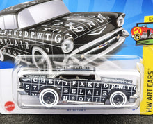 Load image into Gallery viewer, Hot Wheels 2024 '57 Chevy Black #121 HW Art Cars 6/10 New