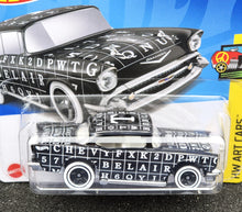 Load image into Gallery viewer, Hot Wheels 2024 '57 Chevy Black #121 HW Art Cars 6/10 New