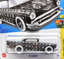 Load image into Gallery viewer, Hot Wheels 2024 '57 Chevy Black #121 HW Art Cars 6/10 New Long Card