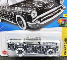 Load image into Gallery viewer, Hot Wheels 2024 '57 Chevy Black #121 HW Art Cars 6/10 New Long Card