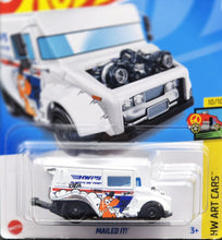 Load image into Gallery viewer, Hot Wheels 2024 Mailed It! White #164 HW Art Cars 10/10 New Long Card