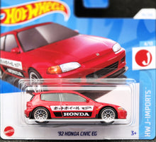 Load image into Gallery viewer, Hot Wheels 2024 '92 Honda Civic EG Red #95 HW J-Imports 4/10 New