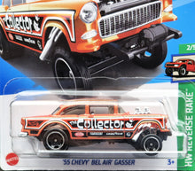 Load image into Gallery viewer, Hot Wheels 2024 '55 Chevy Bel Air Gasser Orange #63 HW Reverse Rake 2/5 New Long Card