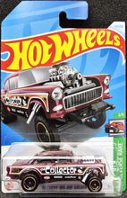 Load image into Gallery viewer, Hot Wheels 2024 '55 Chevy Bel Air Gasser Maroon #63 HW Reverse Rake 2/5 New Long Card