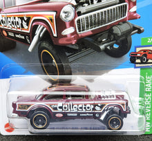 Load image into Gallery viewer, Hot Wheels 2024 '55 Chevy Bel Air Gasser Maroon #63 HW Reverse Rake 2/5 New Long Card