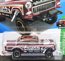 Load image into Gallery viewer, Hot Wheels 2024 '55 Chevy Bel Air Gasser Maroon #63 HW Reverse Rake 2/5 New Long Card