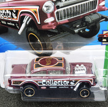 Load image into Gallery viewer, Hot Wheels 2024 '55 Chevy Bel Air Gasser Maroon #63 HW Reverse Rake 2/5 New Long Card