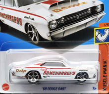Load image into Gallery viewer, Hot Wheels 2024 '68 Dodge Dart White #142 Muscle Mania 1/5 New Long Card