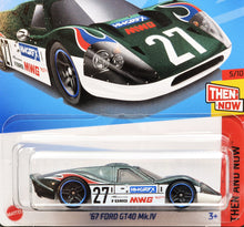 Load image into Gallery viewer, Hot Wheels 2024 '67 Ford GT40 Mk.IV Dark Green #220 Then and Now 5/10 New Long Card