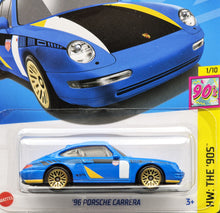 Load image into Gallery viewer, Hot Wheels 2024 '96 Porsche Carrera Blue #174 HW: The '90s 1/10 New Long Card