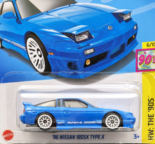 Load image into Gallery viewer, Hot Wheels 2024 '96 Nissan 180SX Type X Sky Blue #211 HW: The '90s 6/10 New Long Card