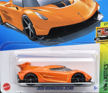 Load image into Gallery viewer, Hot Wheels 2024 2020 Koenigsegg Jesko Orange #184 HW Exotics 2/10 New Long Card