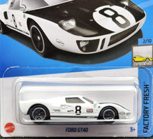 Load image into Gallery viewer, Hot Wheels 2024 Ford GT40 White #12 Factory Fresh 2/10 New Long Card