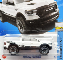 Load image into Gallery viewer, Hot Wheels 2024 2020 RAM 1500 Rebal White #24 Factory Fresh 3/10 New Long Card
