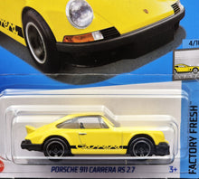 Load image into Gallery viewer, Hot Wheels 2024 Porsche 911 Carrera RS 2.7 Yellow #46 Factory Fresh 4/10 New Long Card