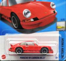 Load image into Gallery viewer, Hot Wheels 2024 Porsche 911 Carrera RS 2.7 Red #46 Factory Fresh 4/10 New Long Card