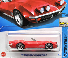 Load image into Gallery viewer, Hot Wheels 2024 '72 Stingray Convertible Red #47 Factory Fresh 5/10 New Long Card