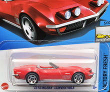 Load image into Gallery viewer, Hot Wheels 2024 '72 Stingray Convertible Red #47 Factory Fresh 5/10 New Long Card