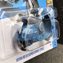Load image into Gallery viewer, Hot Wheels 2024 Vespa 90 SS Super Sprint (1966) Blue #71 Factory Fresh 6/10 New Long Card