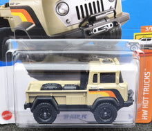 Load image into Gallery viewer, Hot Wheels 2024 '57 Jeep FC Tan HW Hot Trucks 3/10 New Long Card
