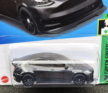 Load image into Gallery viewer, Hot Wheels 2024 Tesla Model Y Black #15 HW Green Speed 3/10 New Long Card
