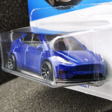 Load image into Gallery viewer, Hot Wheels 2024 Tesla Model Y Blue #15 HW Green Speed 3/10 New Long Card