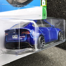 Load image into Gallery viewer, Hot Wheels 2024 Tesla Model Y Blue #15 HW Green Speed 3/10 New Long Card