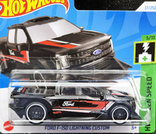 Load image into Gallery viewer, Hot Wheels 2024 Ford F-150 Lightning Custom Black #37 HW Green Speed 5/10 New