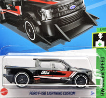 Load image into Gallery viewer, Hot Wheels 2024 Ford F-150 Lightning Custom Black #37 HW Green Speed 5/10 New Long Card