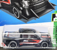 Load image into Gallery viewer, Hot Wheels 2024 Ford F-150 Lightning Custom Black #37 HW Green Speed 5/10 New Long Card