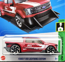 Load image into Gallery viewer, Hot Wheels 2024 Ford F-150 Lightning Custom Red #37 HW Green Speed 5/10 New Long Card