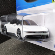 Load image into Gallery viewer, Hot Wheels 2024 DeLorean Alphas White #85 HW Green Speed 7/10 New Long Card