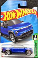 Load image into Gallery viewer, Hot Wheels 2024 Silverado EV RST Blue #110 HW Green Speed 8/10 New Long Card