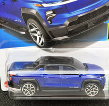 Load image into Gallery viewer, Hot Wheels 2024 Silverado EV RST Blue #110 HW Green Speed 8/10 New Long Card