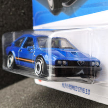 Load image into Gallery viewer, Hot Wheels 2024 Alfa Romeo GTV6 3.0 Blue #98 Factory Fresh 8/10 New Long Card