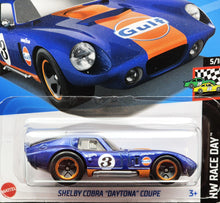 Load image into Gallery viewer, Hot Wheels 2024 Shelby Cobra Daytona Coupe Dark Blue #122 HW Race Day 5/10 New Long Card