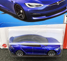 Load image into Gallery viewer, Hot Wheels 2024 Tesla Model S Plaid Dark Blue #165 Quarter Mile Heroes 5/5 New Long Card