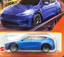 Load image into Gallery viewer, Matchbox 2024 Tesla Model Y Blue #3 MBX Metro New Long Card