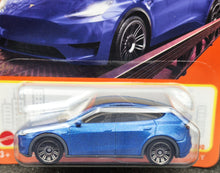 Load image into Gallery viewer, Matchbox 2024 Tesla Model Y Blue #3 MBX Metro New Long Card