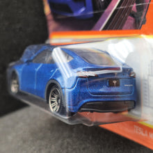 Load image into Gallery viewer, Matchbox 2024 Tesla Model Y Blue #3 MBX Metro New Long Card