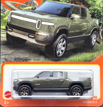 Load image into Gallery viewer, Matchbox 2024 Rivian R1T Olive Green #17 MBX Highway 17/100 New Long Card