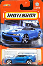 Load image into Gallery viewer, Matchbox 2024 '16 Chevy Camaro Convertible Blue #31 MBX Showroom New Long Card